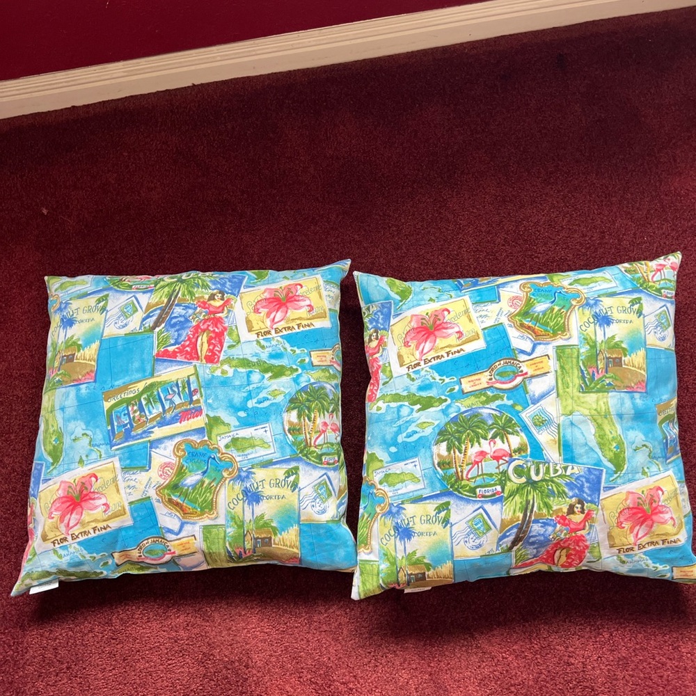 Cuba & Miami Print Throw Pillows